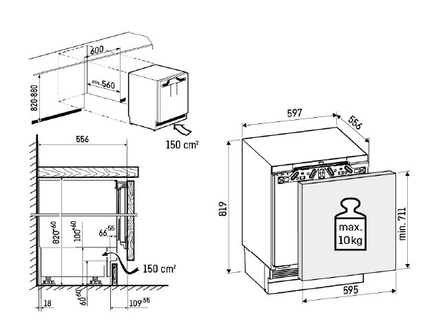 全嵌式小冰箱URd3601